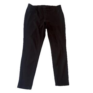 Womens Black High Waisted Pull On Denim Leggings Plus Size 18/20 Faux Pockets